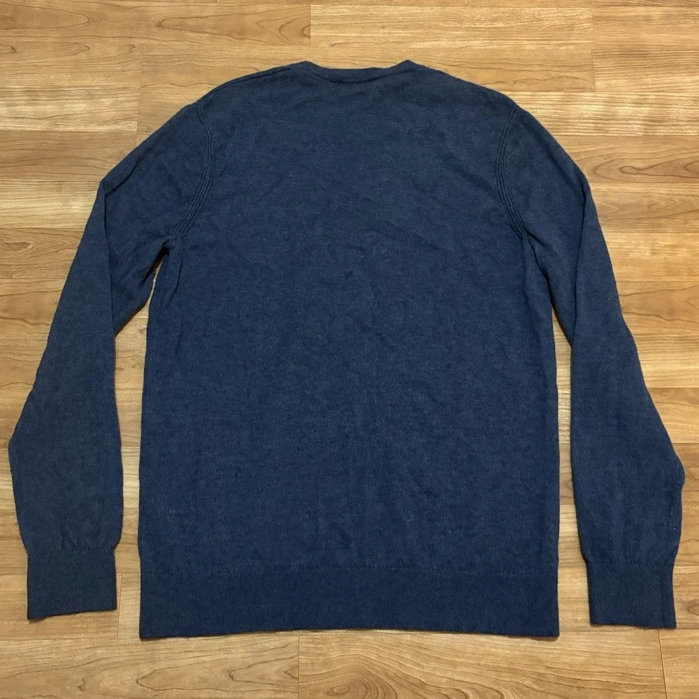 Theory Sweater Mens Large Navy Blue Wool Blend Pullover